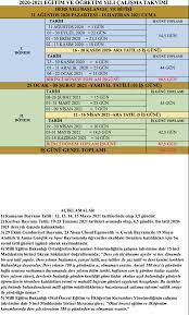 2021 ve 2022 egitim ogretim yili takvimi 2021 egitim ogretim bilgi