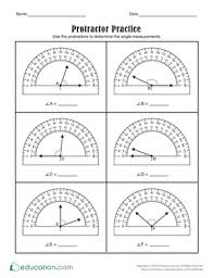 Protractor Practice Worksheet Education Com Math Geometry Activities Geometry Worksheets Angle Activities