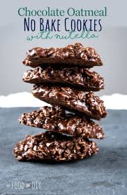 Chocolate Oatmeal No Bake Cookies With Nutella Recipe Nutella Cookies Oatmeal No Bake Cookies Chocolate Oatmeal