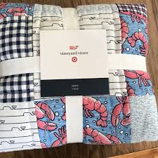 Vineyard vines coloring sheets what are some of your favorite coloring pages or coloring book pages? Vineyard Vines Bedding Vineyard Vines Target Lobster Whale Check Quilt Poshmark