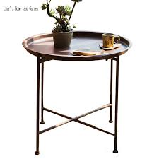 Maybe you would like to learn more about one of these? Knddy Tray Metal End Table Sofa Table Small Round Side Tables Anti Rusty Home End Tables
