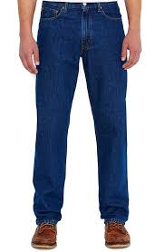 Levis Mens 550 Relaxed Mid Rise Relaxed Fit Tapered Leg Jeans Dark Stonewash
