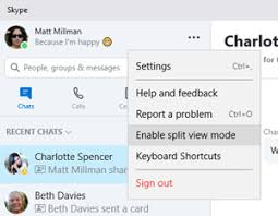 No close or exit option was. How Do I Use Split Window View In Skype On Desktop Skype Support