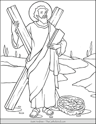 Football coloring pages new york giants. Saint Andrew Coloring Page Thecatholickid Com
