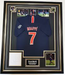 Kylian mbappe was given a rare nine out of ten for his nou camp masterclass by l'equipe last night. Mbappe Signature With Psg Shirt Framed