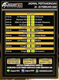 Jadwal Pertandingan Sepak Bola 24 25 Februari 2020 Di 2020 Sepak Bola Pelayan Februari