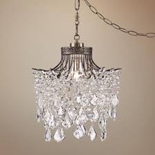 Brielle Antique Brass 12 Wide Crystal Plug In Swag Pendant Y9102 Lamps Plus Swag Pendant Light Plug In Chandelier Crystal Plugs
