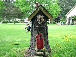 Tree Stump Fairy House Kit Tree Stump Gnome Homes Fairy Fairy Garden Ideas Enchanted Forest Garden Tree House Fairy Tree Houses