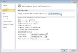 Ms Excel 2010 Turn Off Autocorrect