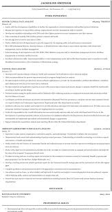 clinical data analyst resume sample