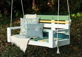 The builder made an effort to keep this swing safe for kids; Building A Striped Porch Swing Using Pallet Wood Pretty Handy Girl