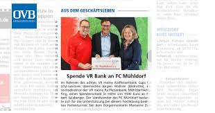 Weitere volksbanken in der nähe von oberbergkirchen: Spende Vr Bank An Fc Muhldorf Ovb Heimatzeitungen