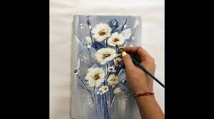 Acrylic Black And White Flower Painting How To Draw Easy Flowers Painting Demonstration Acrylic Technique On Canvas By Julia Kotenko Youtube Flower Painting Easy Flower Painting Easy Drawings