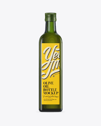 Download 0 75l Green Glass Olive Oil Bottle Mockup In Bottle Mockups On Yellow Images Object Mockups