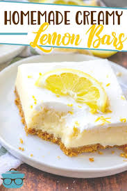 Homemade Creamy Lemon Bars Recipe Creamy Lemon Bars Lemon Desserts Lemon Bars