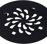Shower Drain Cover (4-1/4 in Round) Replacement |Custom Drip Drain Grate |  Shower Base Strainer Grid (Matte Black)