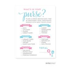 Here is required recommendation on baby shower bingo games. What S In Your Purse Team Pink Blue Gender Reveal Baby Shower Games 20 Pack Walmart Com Walmart Com