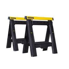 Stanley 32 In 2 Way Adjustable Folding Sawhorse 2 Pack Stst60626 The Home Depot Adjustable Sawhorse Sawhorse Folding Sawhorse