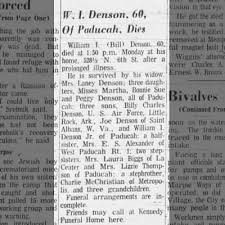 Obituary of William Isaac Denson 1961 Paducah Ky