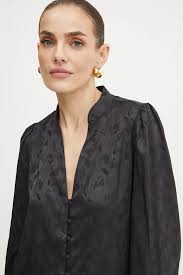 Guess camasa RITA femei, culoarea negru, regular, W4BH66 WGLK2