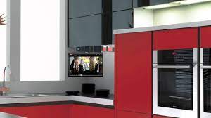 The sets come in different sizes, just like any a very small set may just disappear in a large kitchen, therefore its best to go for the larger options to match up bigger spaces. Eidola Under Cabinet Flip Down Smart Kitchen Tv Youtube