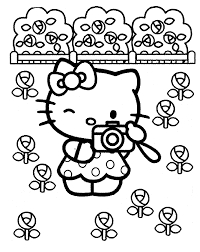 She is seen enjoying a glass of juice on a hot, sunny day. Free Hello Kitty Coloring Pages Coloring Home