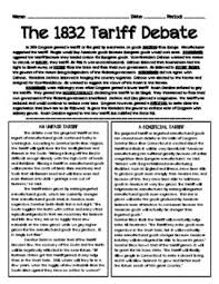 In This Activity Students Will Determine Whether The Tariff Of 183 Was Ter High School History Teacher Social Studies Middle School High School Social Studies