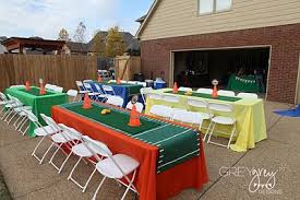 Cute Table Decorations For A Football Party Football Birthday Party Football Banquet Football Baby Shower