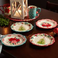 Pioneer woman chip and dip appetizer platter christmas | ebay. The Pioneer Woman Holiday Medley Assorted 8 5 Inch Salad Plate Set Of 4 Walmart Com Walmart Com