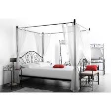 Lit A Baldaquin Baroque Noir 160x200 Victoria Vente De Miliboo Conforama