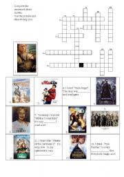 Pic printable movie crossword free printable crossword puzzles for. Movies Crossword Esl Worksheet By Andressa