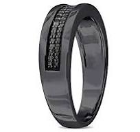 Black Diamond Black Rhodium Plated Sterling Silver Unisex ...