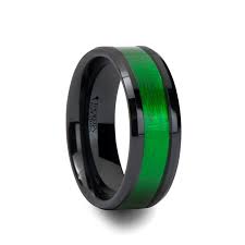 Black And Green Wedding Rings Irving Beveled Black Ceramic Ring With Textured Green Inlay 8mm Black Ceramic Ring Ceramic Rings Rings