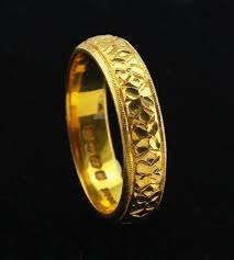 22k Gold Wedding Band Ring Size Us 7 75 Uk P Vintage 1924 Etsy Wedding Ring Bands Gold Wedding Band Ring Size
