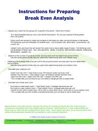 2019 break even analysis template fillable printable pdf