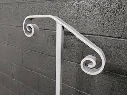 Atemou handrails for outdoor steps,white handrail railings 1 to 2 step handrail metal wrought iron handrail, handrail railings for steps porch. Single Post Handrail For Stairs For 1 To 2 Steps Baseplate Post Ez Rails