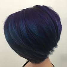 Wavy long bob with choppy layers pretty trending these days. 20 Dark Blue Hairstyles That Will Brighten Up Your Look