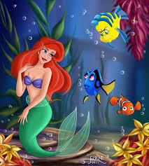 The Little Mermaid Meets Finding Nemo Mermaid Disney Disney Art Disney Little Mermaids