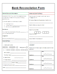 Bank Reconciliation Form Free Printable Word Pdf Samples