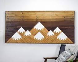Wood Wall Art Mountain Range Wooden Wall Art Modern Wood Art Large Wood Wall Art Geometric Wood Art Large Wood Wall Art Creative Wall Art Wood Wall Art