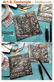 Embossed Metal Tangles Eni Oken Metal Art Techniques Mixed Media Art Techniques Embossing Metal