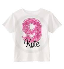 Girly Personalized Birthday Birthday T Shirt Design Ideas 9th Birthday Shirt For 9 Year Old Girl Personalized Pink Number Ninth Birthday Shirt 04092013c Birthday Shirts 9 Year Old Girl 9 Year Old Girl Birthday