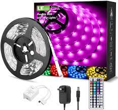Shop lighting & ceiling fans top brands at lowe's canada online store. Le Led Strip Lights Kit 16 4ft Rgb Led Light Strips Color Changing Light Strip With Remote Control 12v Power Supply For Kitchen Bedroom And More Non Waterproof Amazon Ca Tools Home