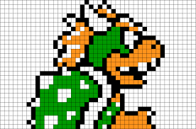 Pix perfect pixel art kit for fans of pixel art, perler beads, crafts or sequins. Bowser Pixel Art Brik