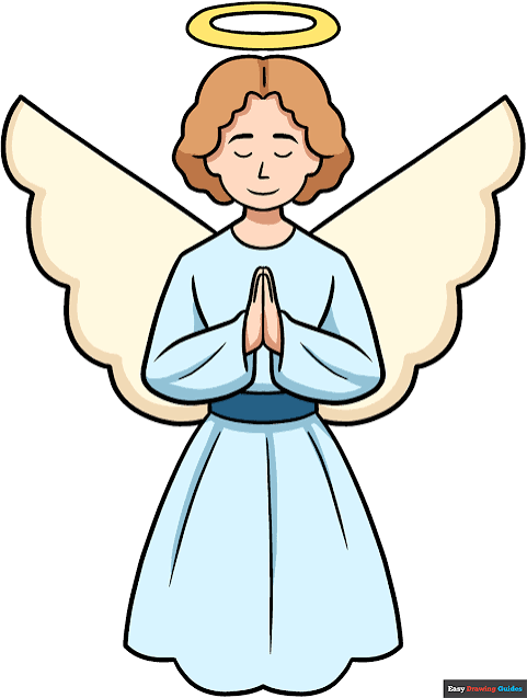 How to Draw an Easy Angel - Really Easy Drawing Tutorial
