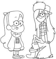 Mabel And Wendy Gravity Falls Coloring Page For Kids Fall Coloring Pages Coloring Pages For Kids Cat Coloring Book