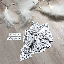 Moth Flower Crystal Linework Geometric Abstract Finalize Tattoo Delicate Tattoo Design Illustration Moth Tattoo Design Geometric Tattoo Abstract Tattoo