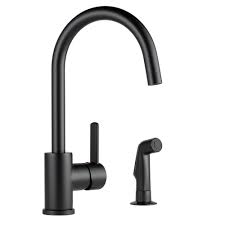 Available in a number of kohler colors and finishes to match your kitchen decor. Peerless Apex Single Handle Side Sprayer Kitchen Faucet In Matte Black P199152lf Bl The Home Depot