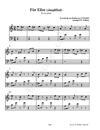 Free Sheet Music Beethoven Ludwig Van Fur Elise Simplified For Toy Piano Piano Solo Easy Piano Pieces Sheet Music Download Sheet Music