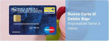 Ti trovi nella regione sicilia provincia di ragusa e precisamente nella citta di ragusa, per visualizzare ulteriori dettagli sulla banca specifica cassa di sovvenzioni e risparmio fra il personale della banca d'italia (1). Banca Agricola Popolare Di Ragusa Carta Di Debito Bapr